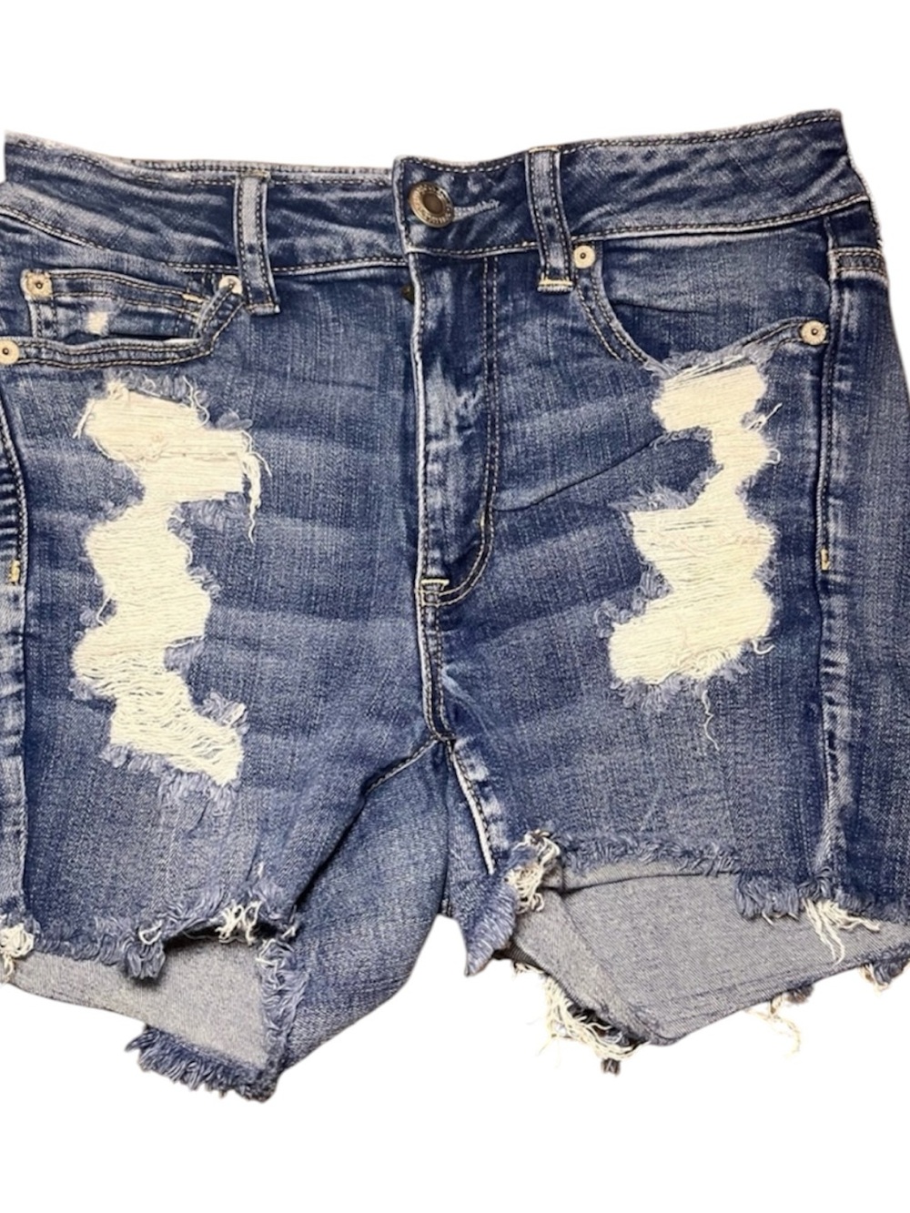 American Eagle Outfitters Blue Distressed Denim Cutoff Shorts